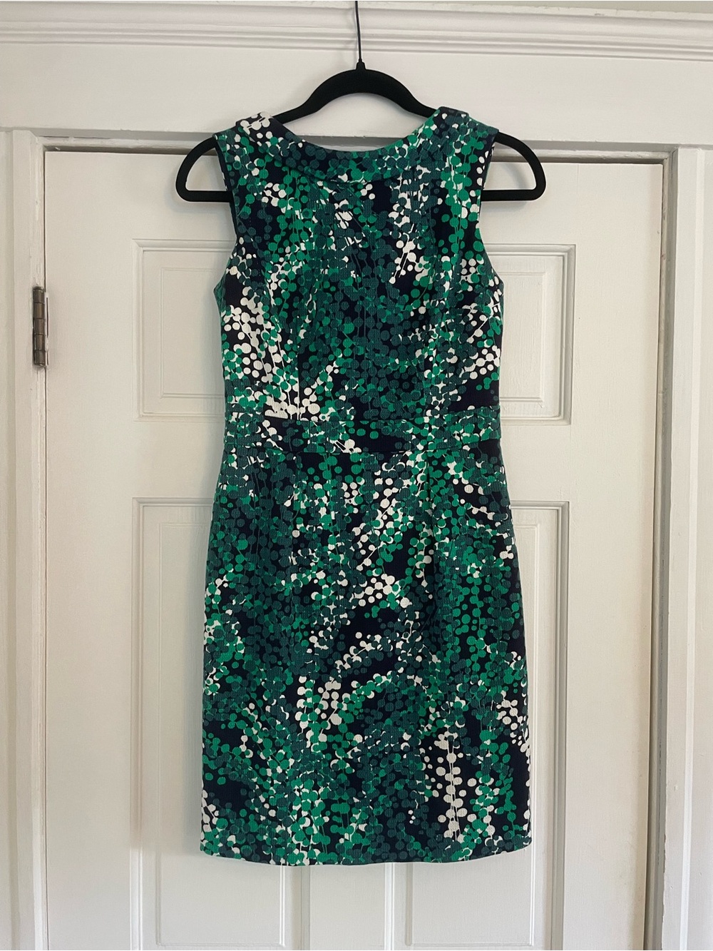 Boden Sleeveless Green Print Sheath Dress- Size 2P